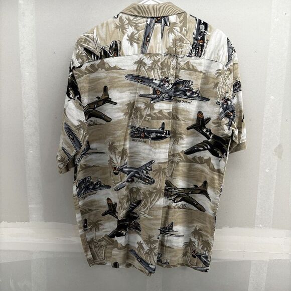 Vintage Kalaheo Shirt Men's XL Hawaiian Military Bomber War WW2 Planes Polo EUC - Picture 3 of 9